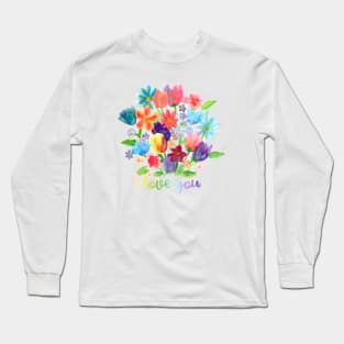 Floral I love you Long Sleeve T-Shirt